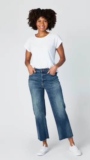 Oliver Logan Aberdeen Dark Vintage Wash Denim Wide Legged Jean