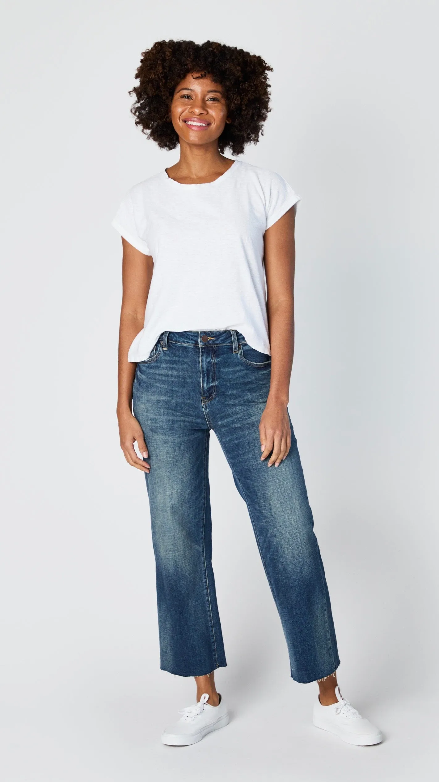Oliver Logan Aberdeen Dark Vintage Wash Denim Wide Legged Jean