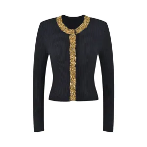 Pre Order:  Beaded Sequined Knit Cardigan