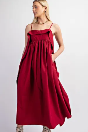 Raspberry Open Back Midi Dress