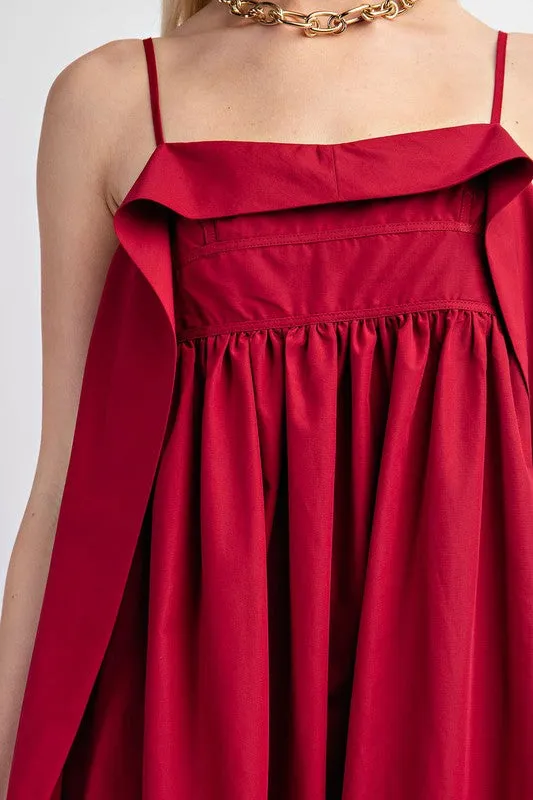 Raspberry Open Back Midi Dress