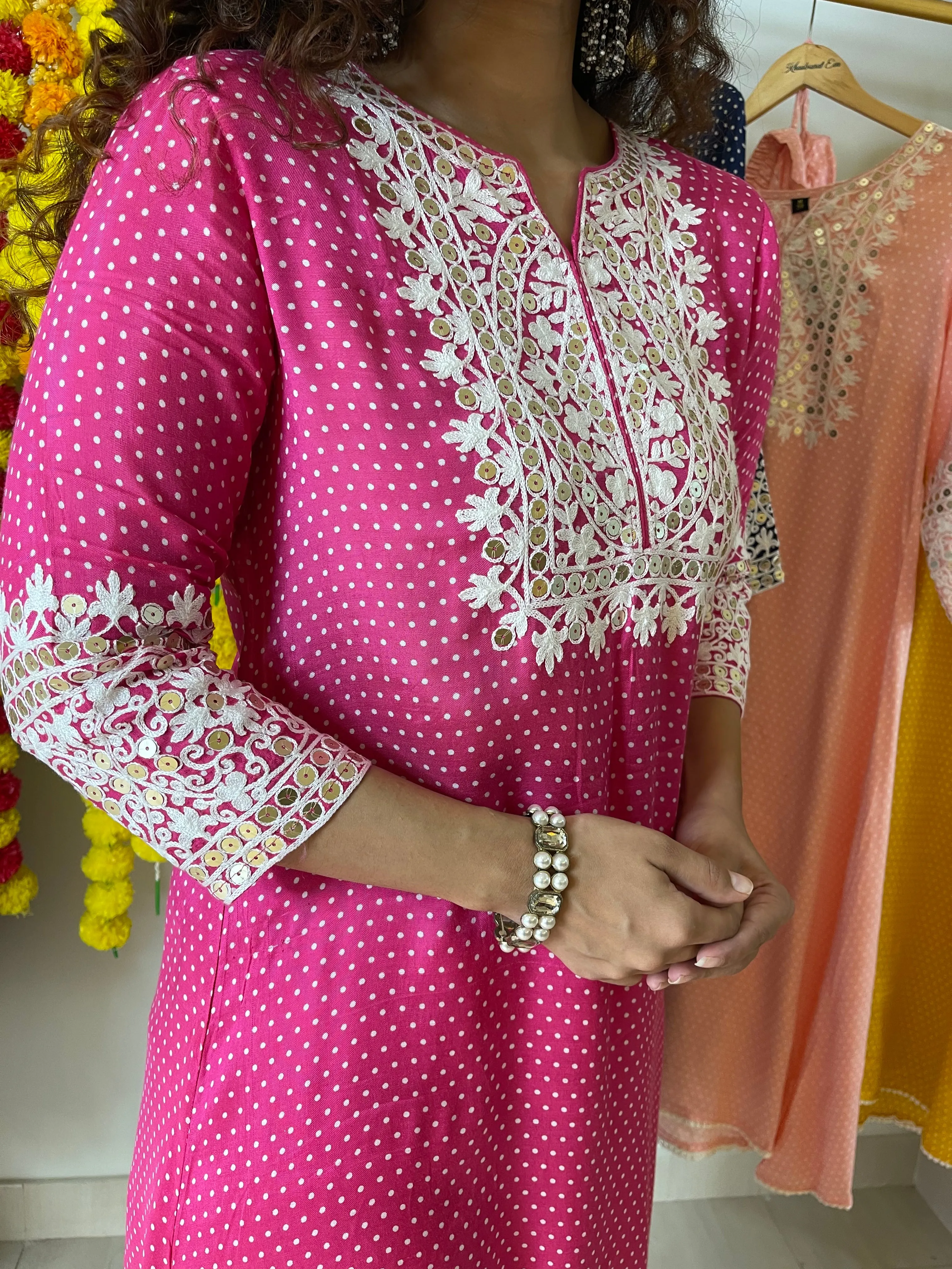 Rosey Pink Silk Kurta Pants
