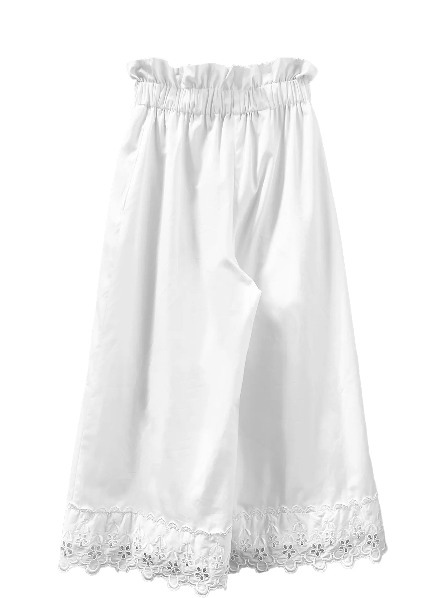 RUFFLE WAIST CROPPED TROUSERS