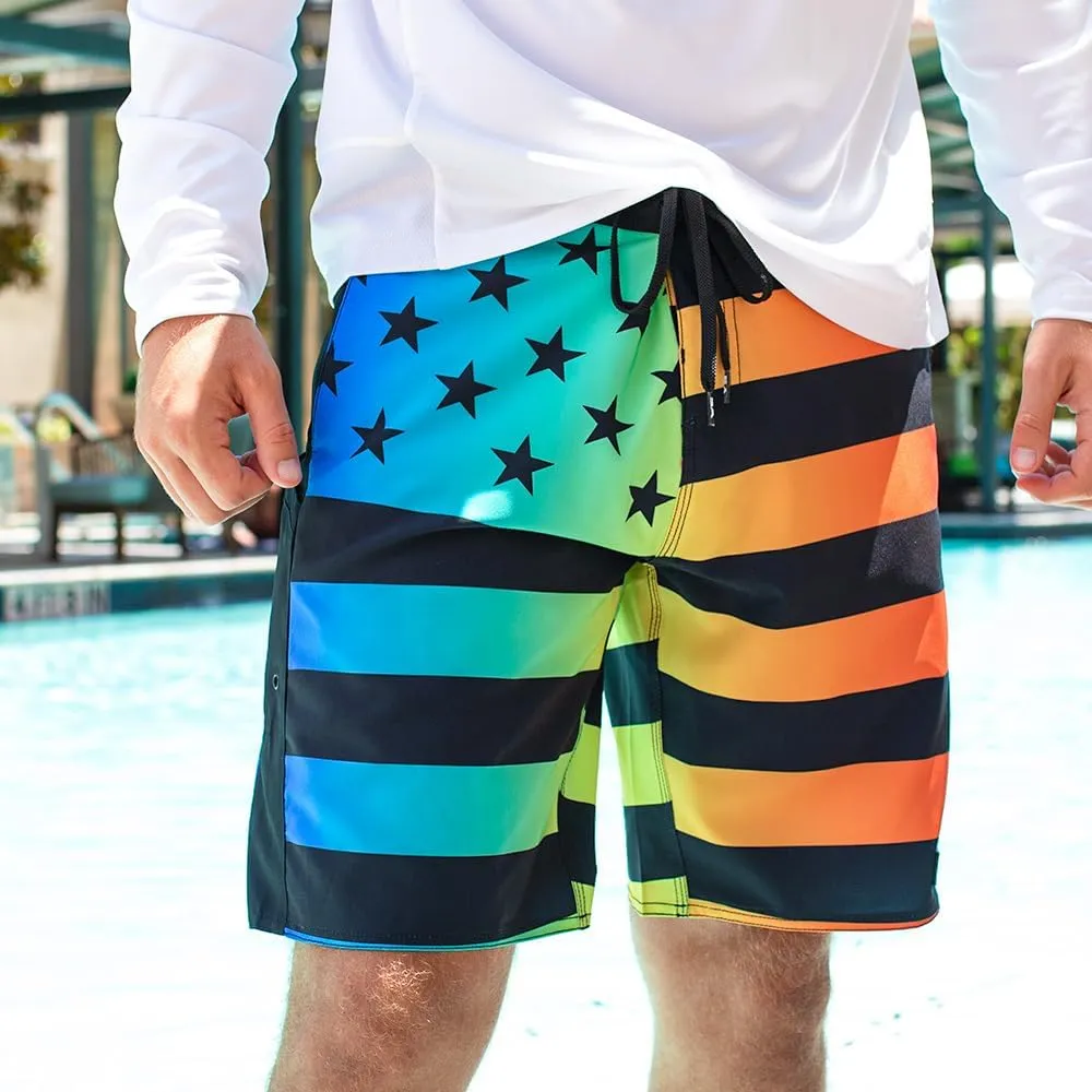 S A Company Men's 4-Way Stretch Board Shorts