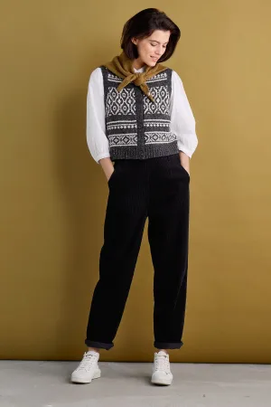Seasalt Castwork Fair Isle Merino-Blend Vest Cardigan