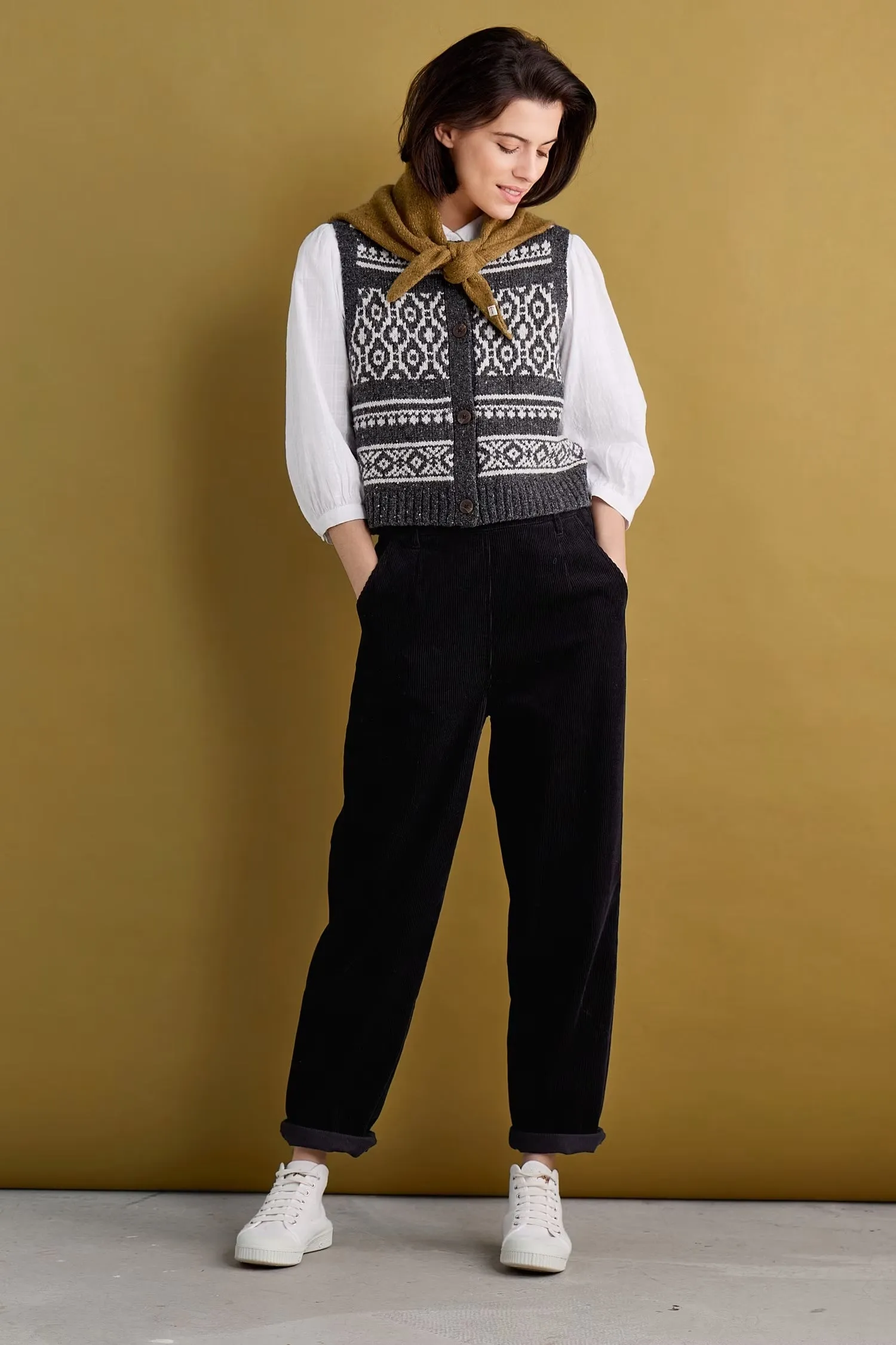 Seasalt Castwork Fair Isle Merino-Blend Vest Cardigan