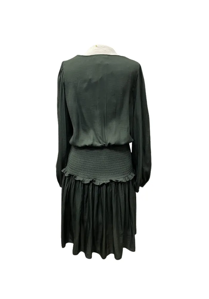 Smocked Satin Mini Dress | Dark Forest