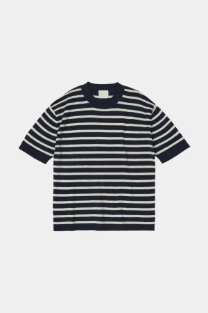 Striped Tee (Dark Navy/Ecru) - FUB