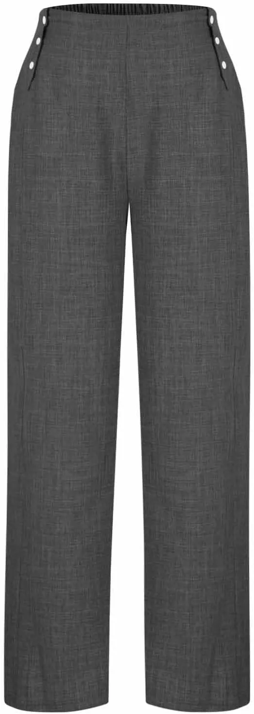 Summer Pants for Women 2025 Dressy High Waisted Linen Pants Women Button Beach Wide Leg Trousers with Pockets