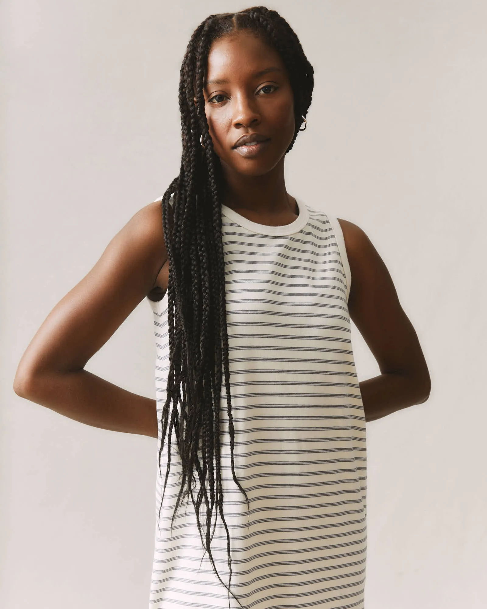 Tank Dress - Flint Stone Stripe