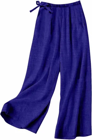 TARIENDY Womens High Waisted Pants 2025 Summer Casual Trousers Wide Leg Lightweight Pants Elastic Drawstring Comfy Pants