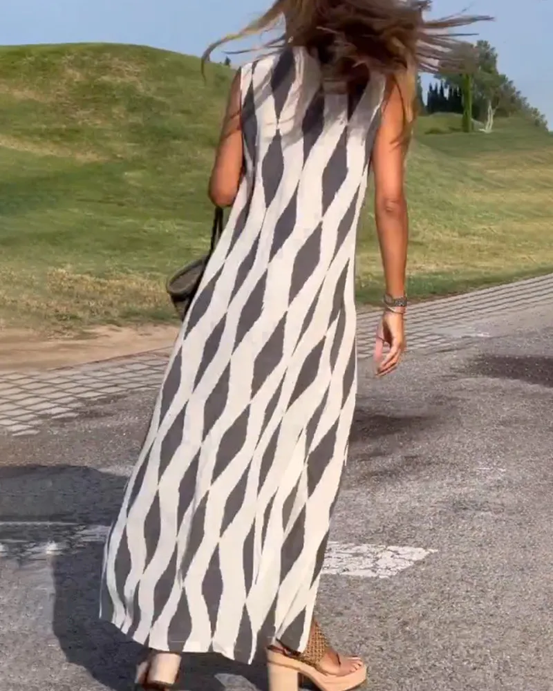 TastyHottie - Diamond print slit dress