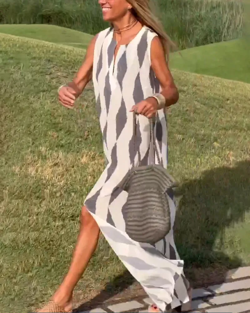 TastyHottie - Diamond print slit dress