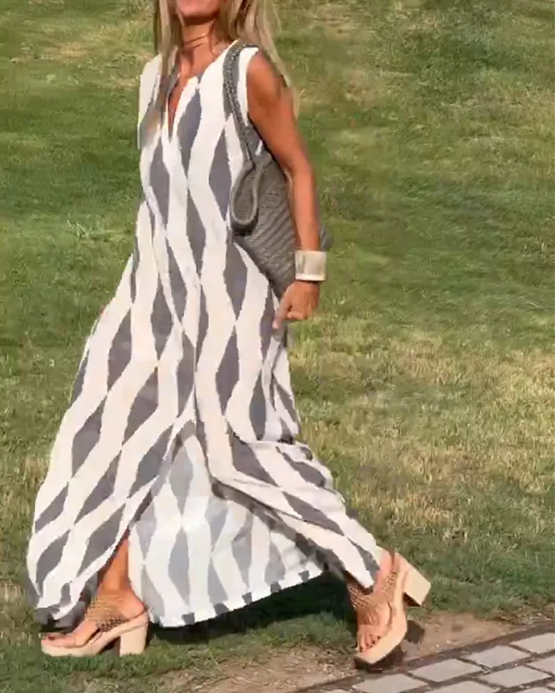 TastyHottie - Diamond print slit dress