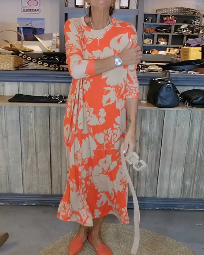 TastyHottie - Floral print side slit dress