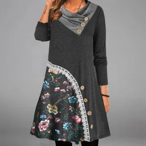 TastyHottie - Lace Patchwork Floral Print Dress