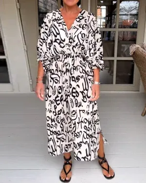 TastyHottie - Letter print v-neck dress