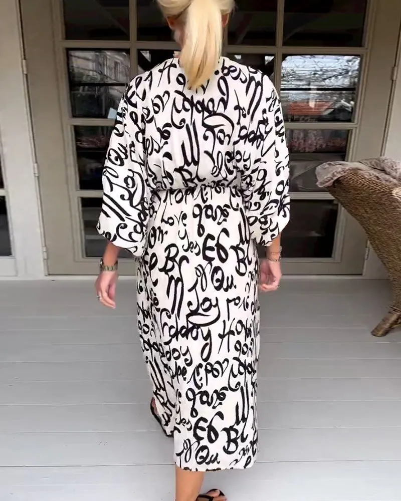 TastyHottie - Letter print v-neck dress