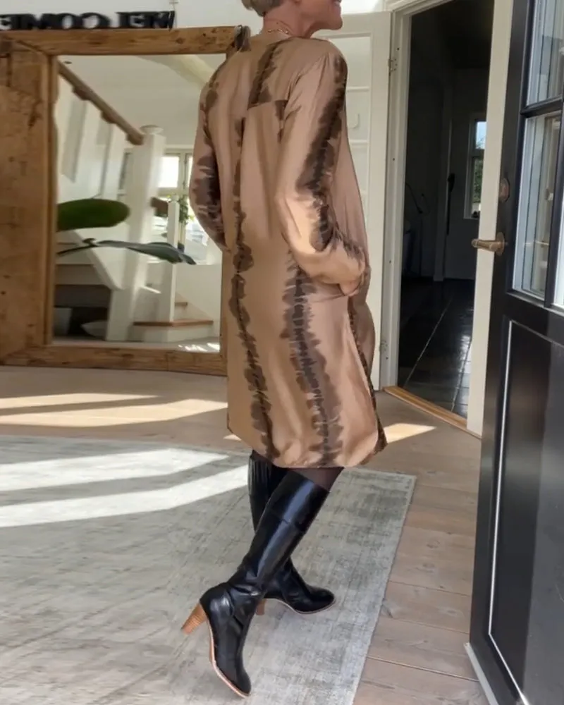 TastyHottie - Long sleeve printed button dress