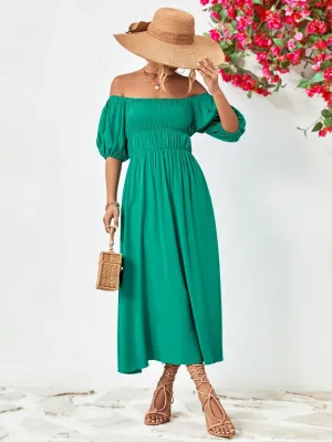 TastyHottie - Off-Shoulder Balloon Casual Sleeve Midi Dress