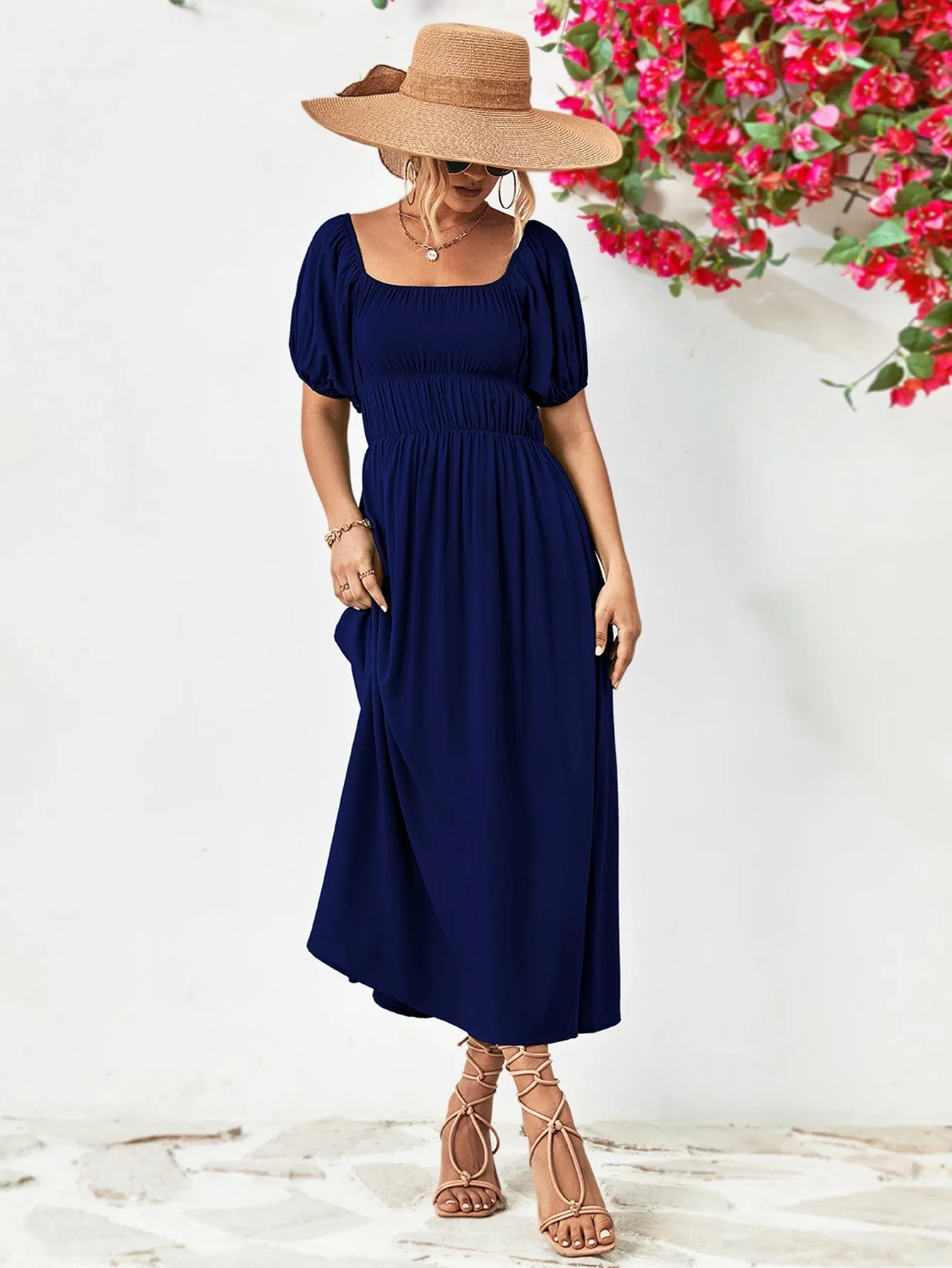 TastyHottie - Off-Shoulder Balloon Casual Sleeve Midi Dress