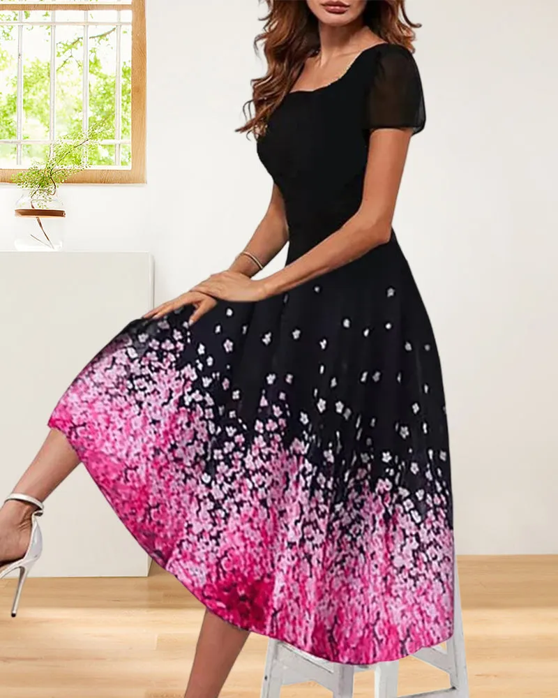 TastyHottie - Ombre Floral Print Dress