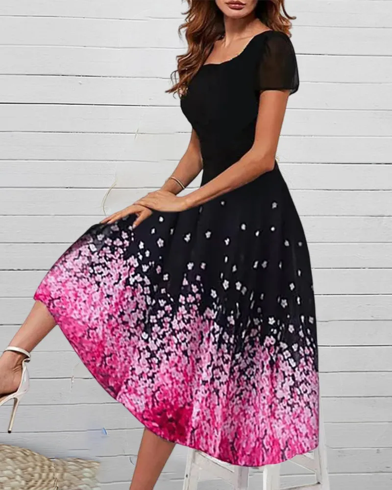 TastyHottie - Ombre Floral Print Dress