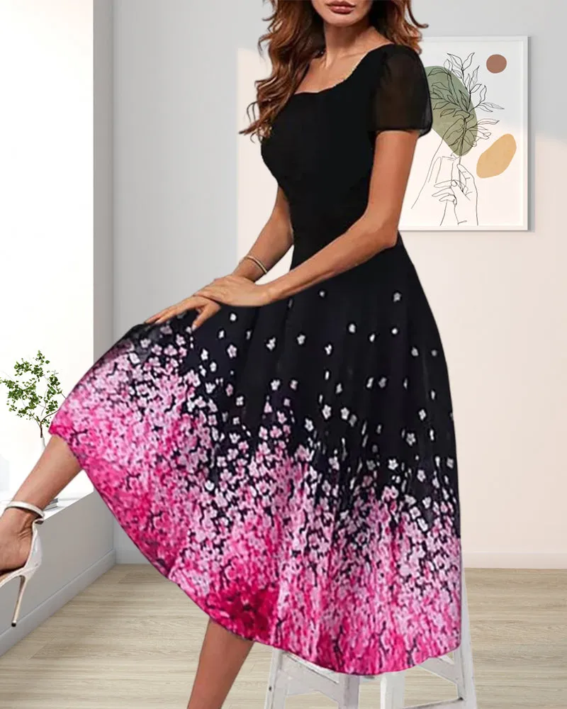 TastyHottie - Ombre Floral Print Dress