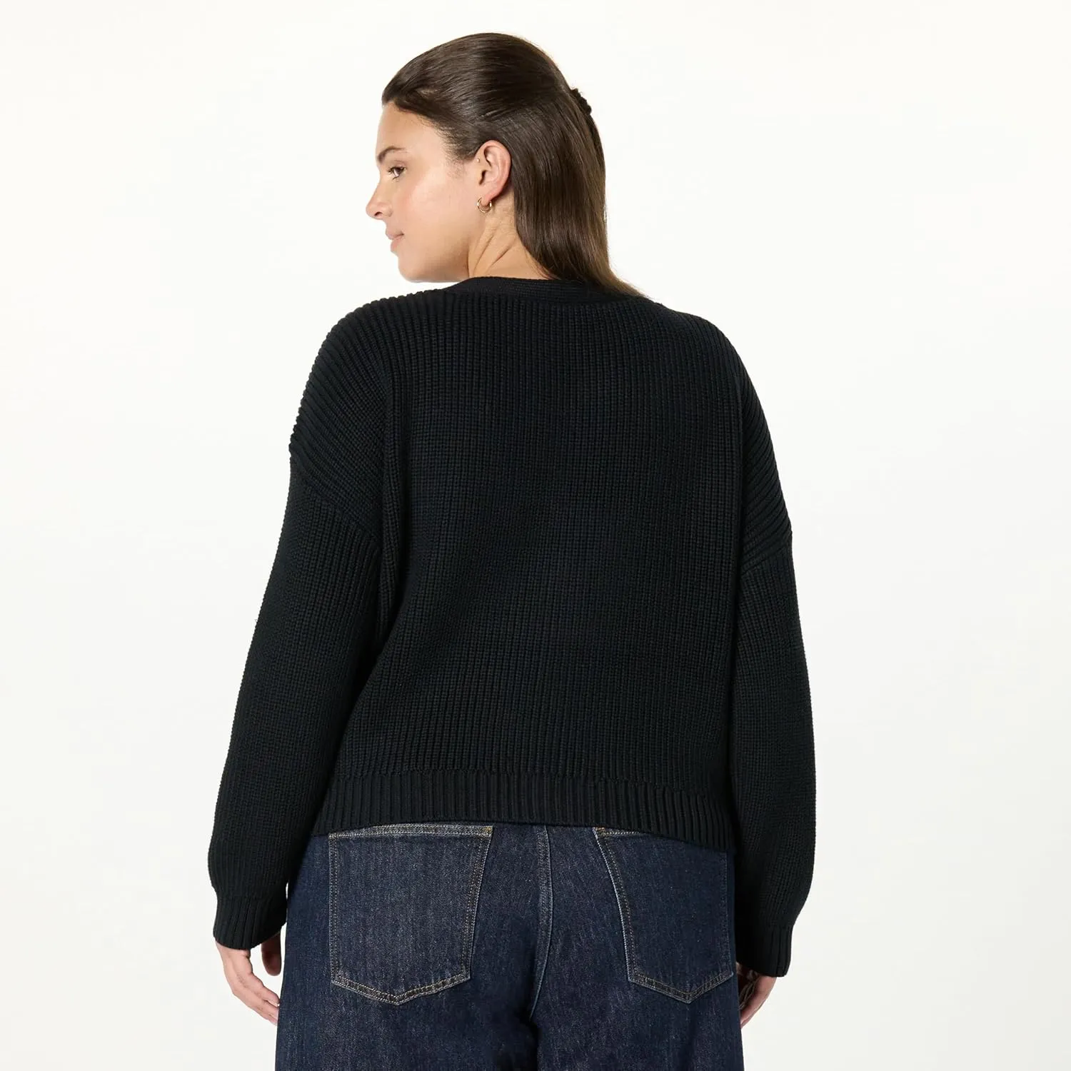 The Drop Women's Standard Sari Cropped Button-Front Cardigan