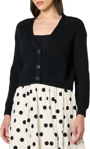 The Drop Women's Standard Sari Cropped Button-Front Cardigan