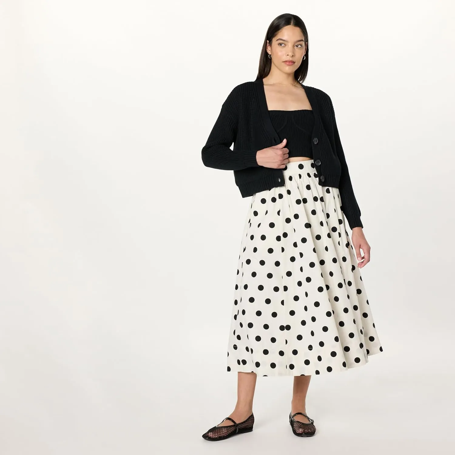 The Drop Women's Standard Sari Cropped Button-Front Cardigan