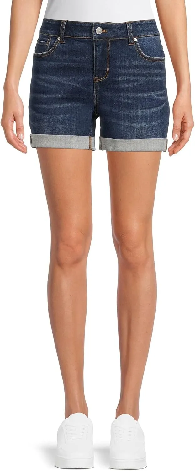 Time and Tru Women's Mid-Rise Denim Shorts