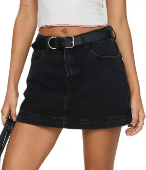 UAURORAO Denim Skort for Women High Waisted Stretchy Jean Mini Skirt Y2k Vintage Washed Denim Shorts with Pockets