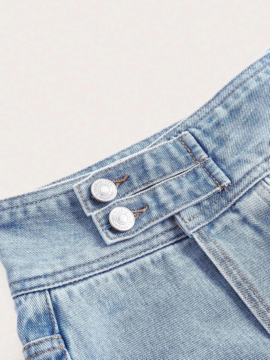 WDIRARA Women's Pleated High Waist Button Front Skort Summer Denim Shorts