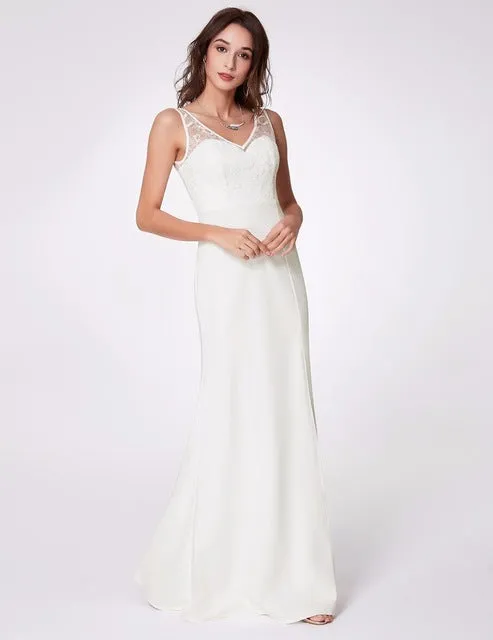 Wedding Dresses Ever Pretty Women's Fashion Simple Backless Lace Cheap Long Bridal Gowns Vestido De Noiva