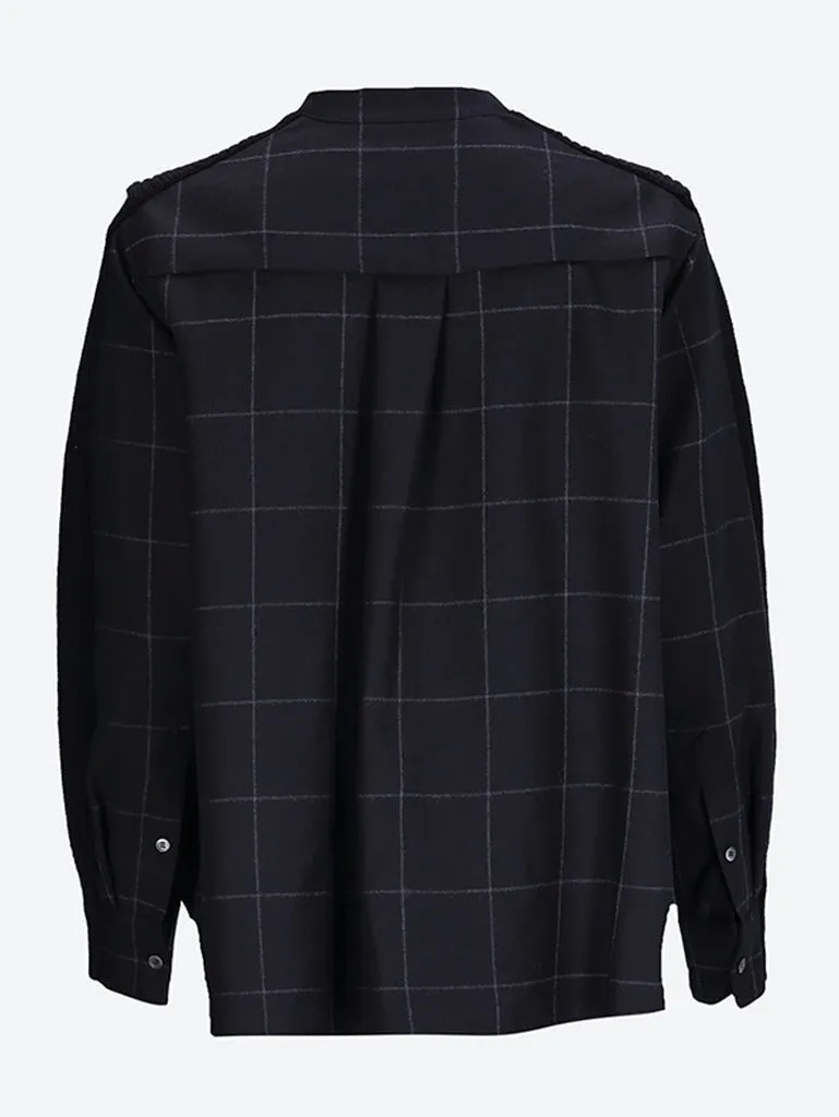 Windowpane knit cardigan