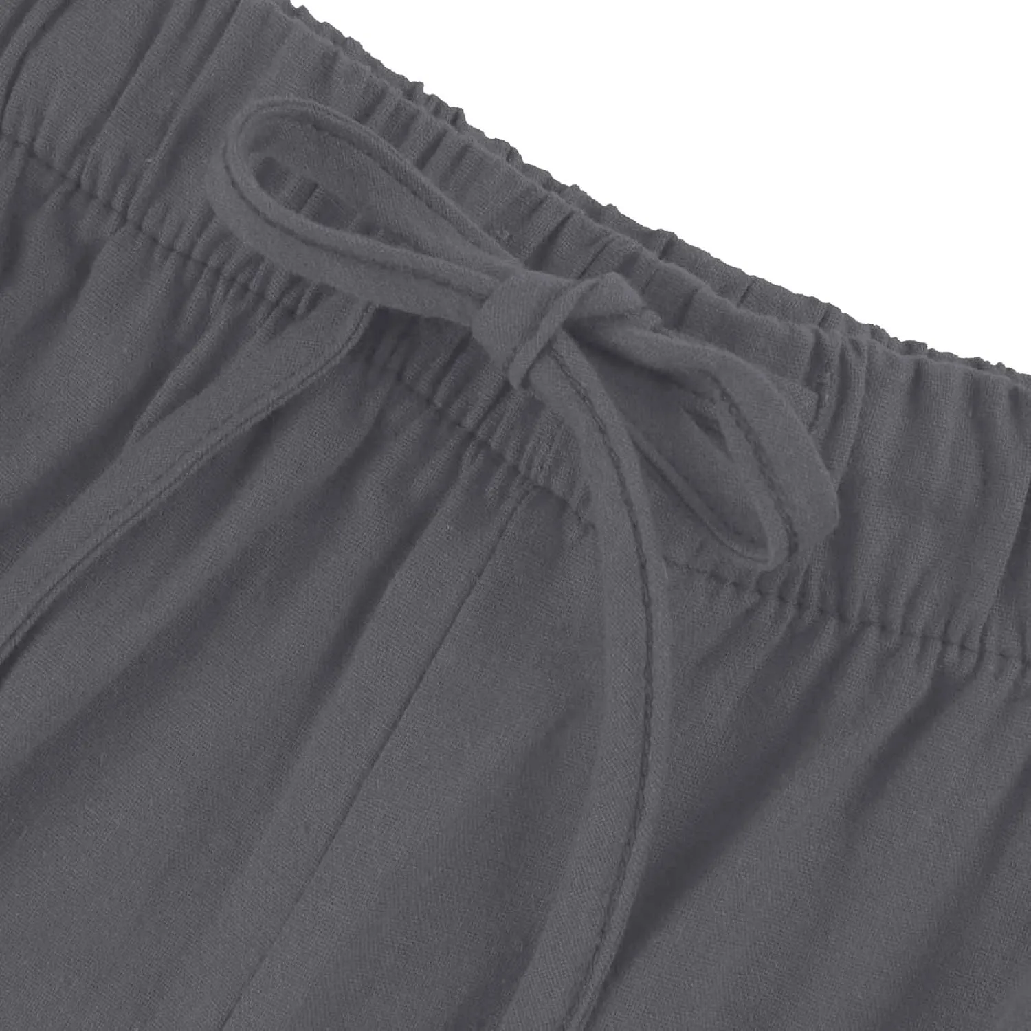 Women Casual Linen Pants Wide Leg Casual Palazzo Pants Cotton Linen Lounge Beach Summer Pants with Pockets