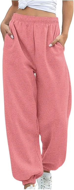 Women Cotton Linen Summer Casual Palazzo Pants Elastic Waisted Stretchy Straight Plus Size Palazzo Lounge