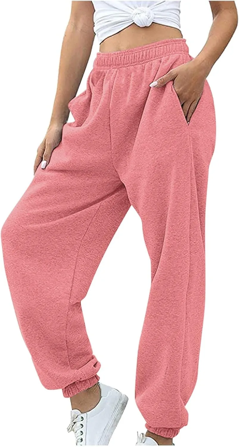 Women Cotton Linen Summer Casual Palazzo Pants Elastic Waisted Stretchy Straight Plus Size Palazzo Lounge