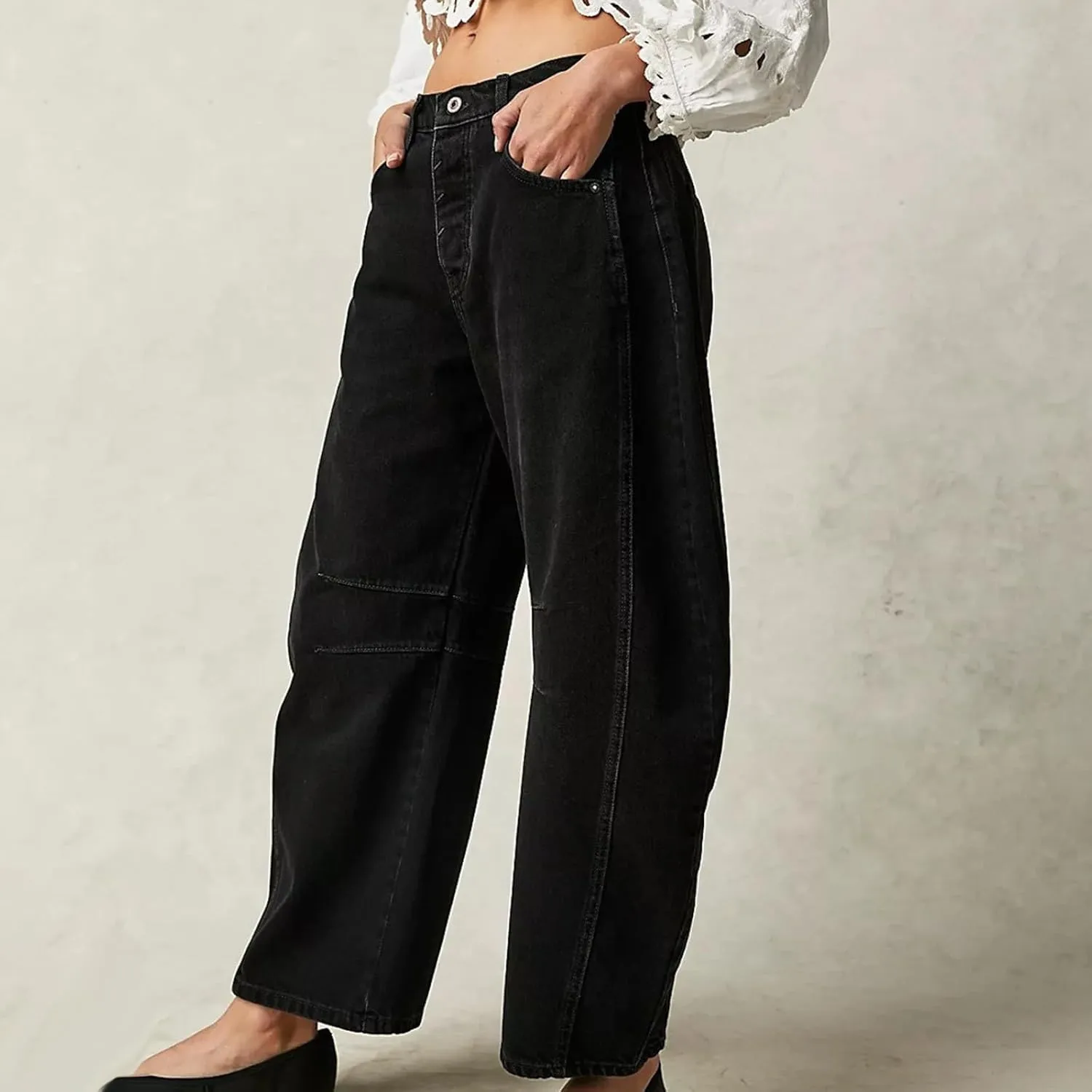Women Cotton Linen Summer Drawstring Palazzo Lounge Pants Elastic Waist Long Lounge Slim Fit Palazzo Lounge
