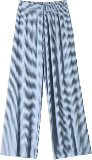 Women Ice Silk Palazzo Pants Summer Baggy Wide Leg High Waist Casual Long Trousers Jogger Pants 2024 Trendy Sweatpant