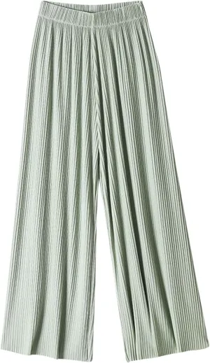 Women Ice Silk Palazzo Pants Summer Baggy Wide Leg High Waist Casual Long Trousers Jogger Pants 2024 Trendy Sweatpant