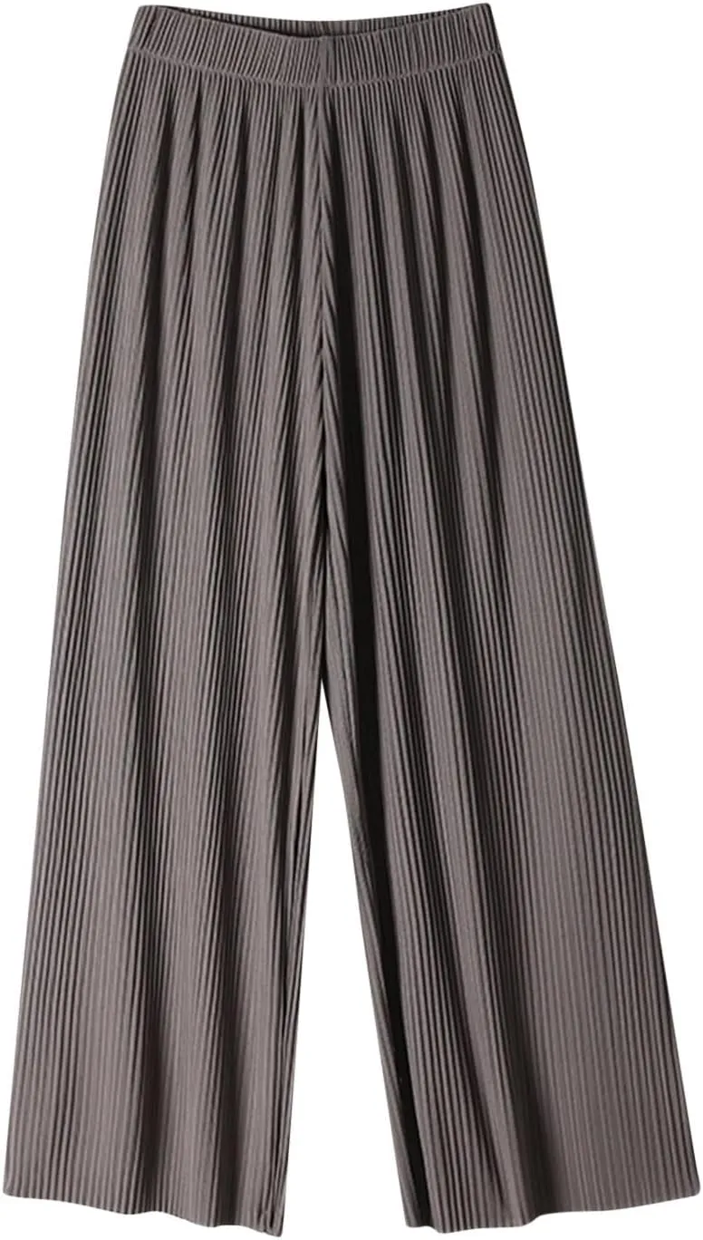 Women Ice Silk Palazzo Pants Summer Baggy Wide Leg High Waist Casual Long Trousers Jogger Pants 2024 Trendy Sweatpant