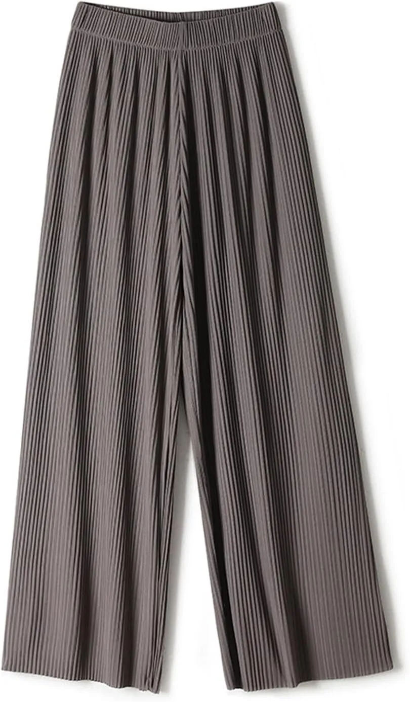 Women Ice Silk Palazzo Pants Summer Baggy Wide Leg High Waist Casual Long Trousers Jogger Pants 2024 Trendy Sweatpant