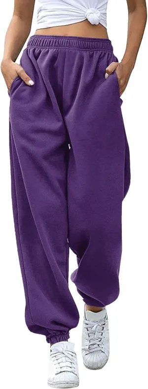 Women Linen Blend Summer Y2K Fashion Pant Trousers Elastic Waist Baggy Stretchy Loose Fit Pant Trousers Office