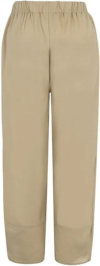 Womens Casual Linen Pants Loose Fit Summer Cotton Pocket Cropped Pants High Waisted Smocked Lounge Trousers Palazzo
