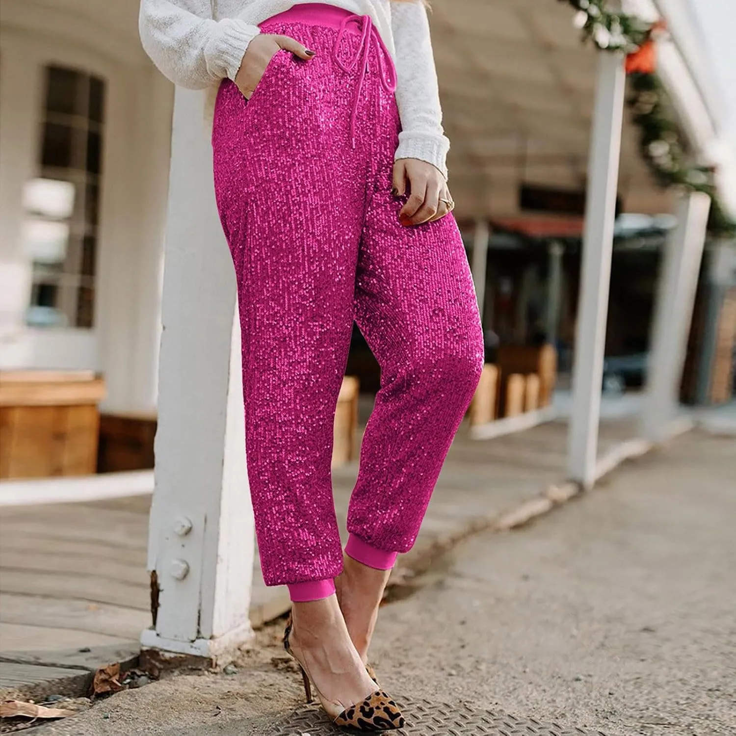 Women's Cotton Linen Summer Loose Pant Trousers Low Waist Lounge Pants Slim Fit Trouser Work Business