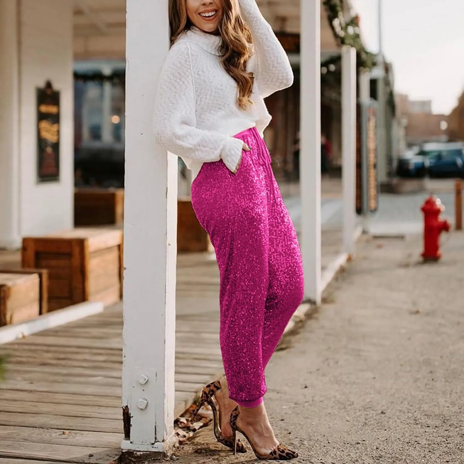 Women's Cotton Linen Summer Loose Pant Trousers Low Waist Lounge Pants Slim Fit Trouser Work Business