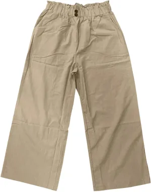 Womens Linen Blend Summer Boho Palazzo Lounge Pants Elastic Waist Baggy Stretchy Slim Fit Pants Travel