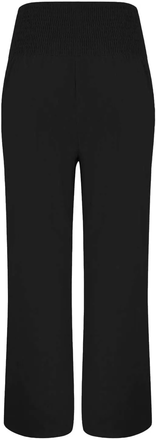 Women's Linen Blend Summer Fashion Palazzo Pants High Waist Wide Leg Plus Size Pant Trousers Beach